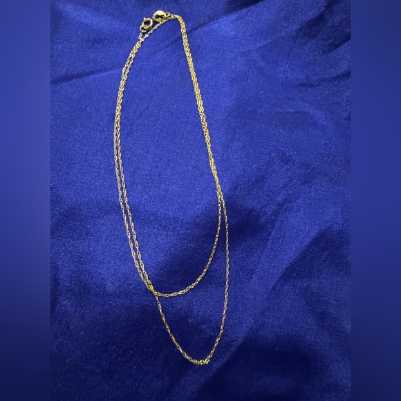 14k pure yellow gold chain necklace - Picture 4 of 4